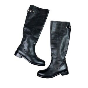 Napoleoni Italy Women's Black Leather Equestrian Riding Style Boots EU 36